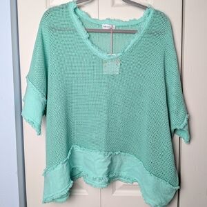 Stylish Mint Green Knit Top